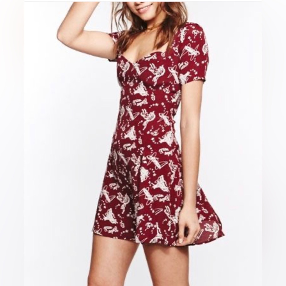 For love and Lemons Buckaroo Babe Rodeo Mini Dress - Maroon